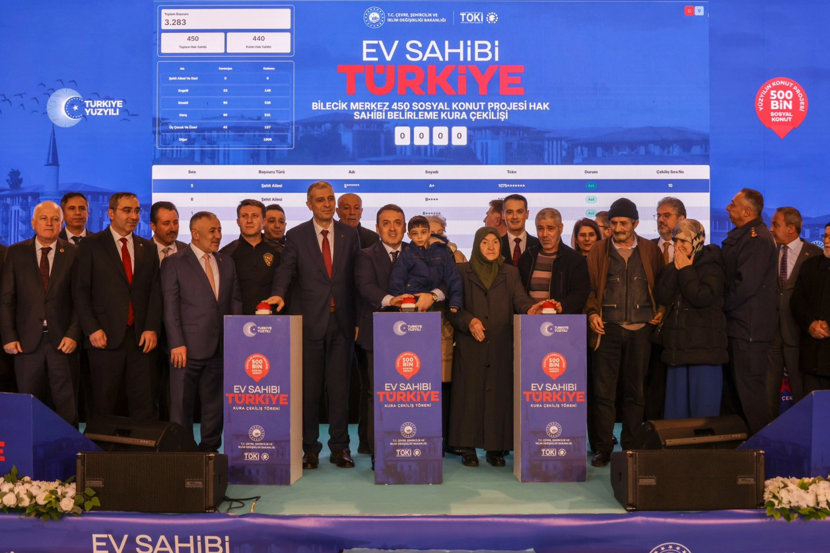 Bilecik’te bin 419 sosyal konut için kura heyecanı