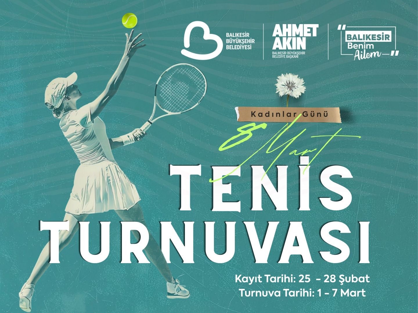 Büyükşehir, Dünya Kadınlar Günü’nde tenis heyecanı yaşatacak