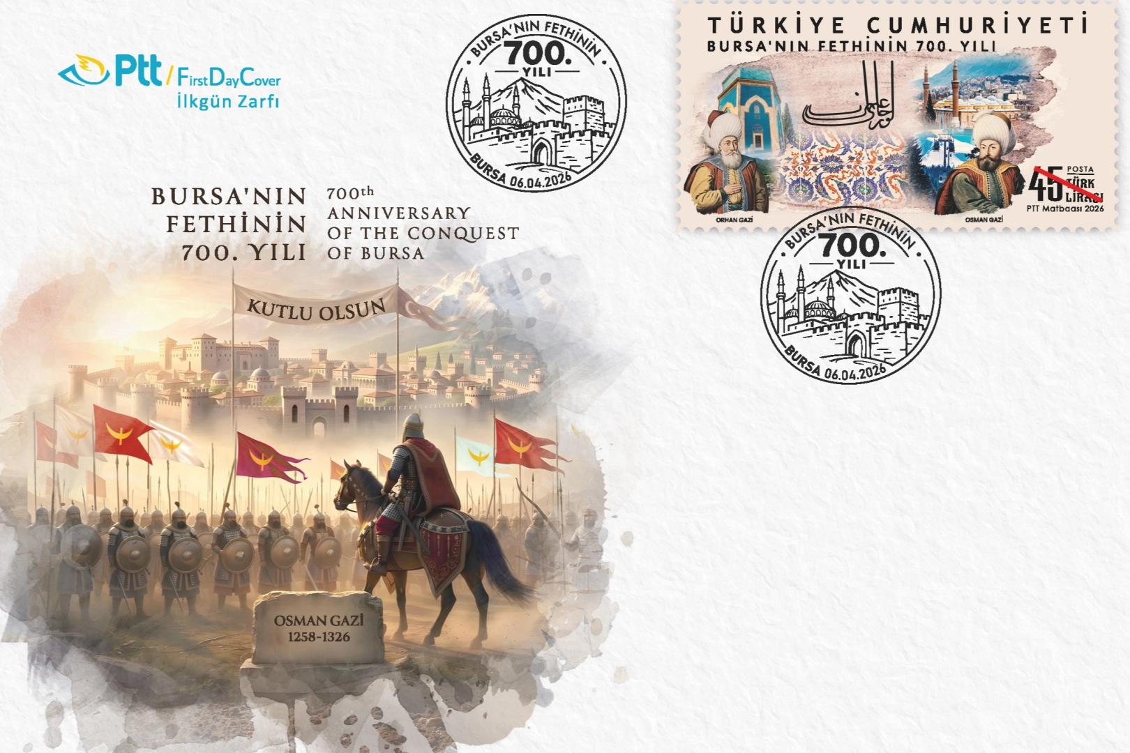 PTT’den Bursa’nın fethine özel anma pulu