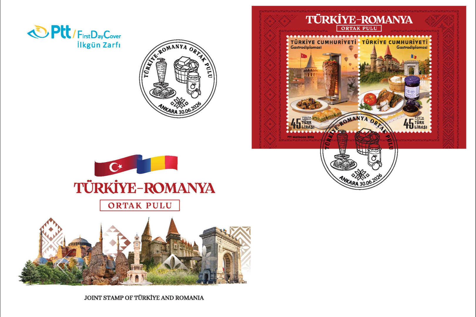 PTT’den Türkiye-Romanya Ortak Pulu