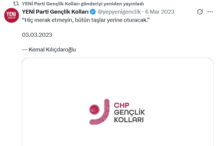 CHP Gençlik Kolları, YENİ Parti’nin ele geçirdiği X hesabını geri aldı!